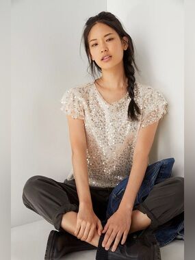 Anthropologie Pamela Sequin Blouse